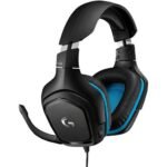 logitech g headset, black,blue, over ear, 0.01 ohm impedance