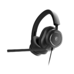 msi maestro 300 over ear wired headset, black, volume control, pc & monitor compatible