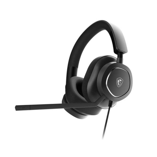 msi maestro 300 over ear wired headset, black, volume control, pc & monitor compatible