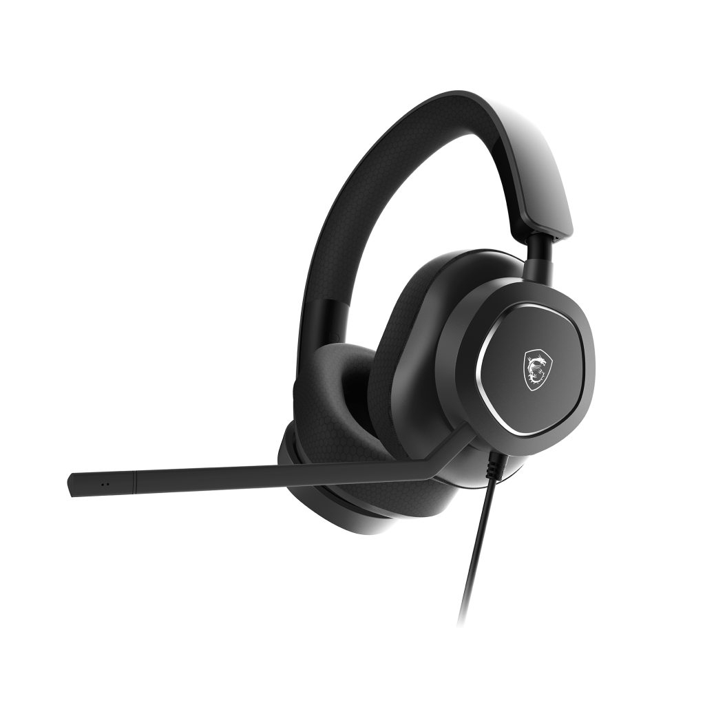 msi maestro 300 over ear wired headset, black, volume control, pc & monitor compatible