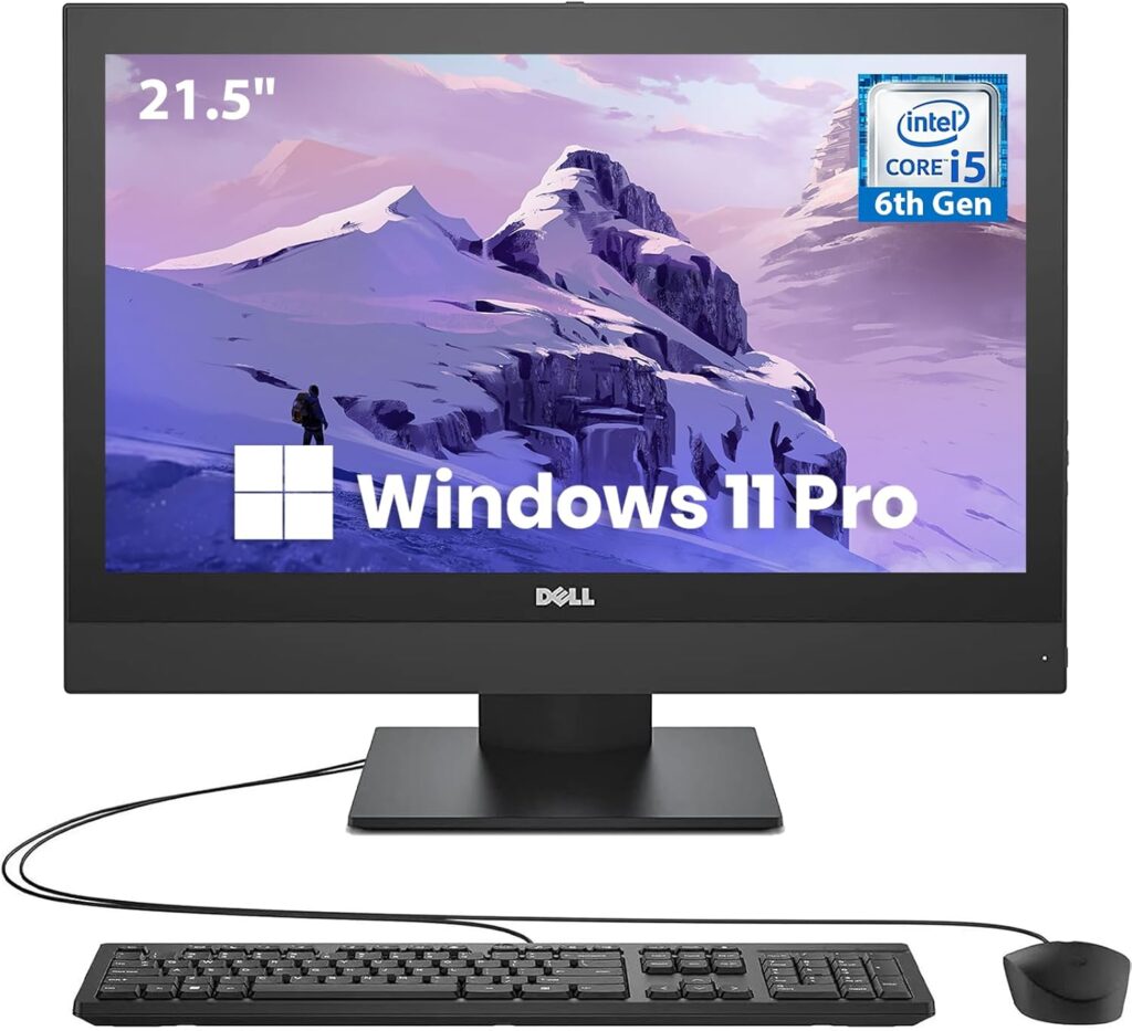 dell optiplex 5250 21.5” fhd aio, intel i5 gen6, 8gb ram ddr4, 256gb ssd, intel uhd graphics