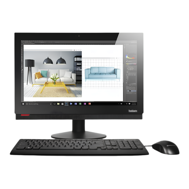 lenovo thinkcentre m810z 21.5” fhd aio, intel i5 gen6, 8gb ram, 256gb ssd, intel uhd graphics