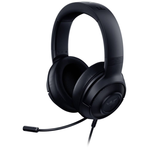 razer kraken x lite over ear gaming headset, wired 3.5mm, black, 1.3m cable