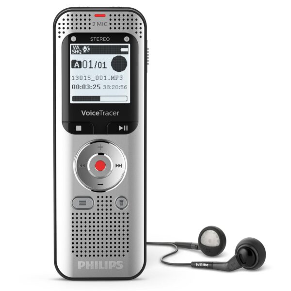 philips digital voice recorder 8gb, stereo recording, sensitive microphones, lcd display