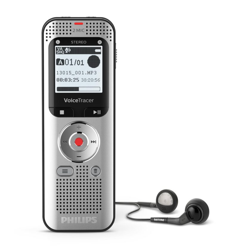 philips digital voice recorder 8gb, stereo recording, sensitive microphones, lcd display