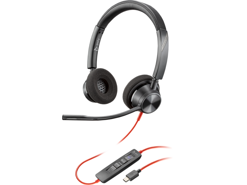 hp poly blackwire 3320 kufje profesionale, usb c/usb a, new