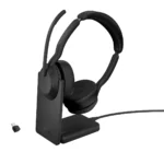 jabra evolve2 65 stereo on ear headset, bluetooth 5.0, usb a+c