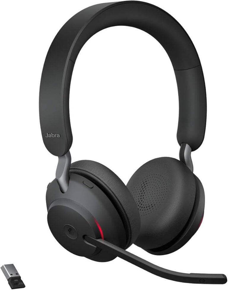 jabra evolve2 65 stereo on ear headset, bluetooth 5.0, usb a+c