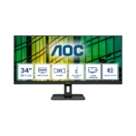 aoc u34e2m 34″ 3k ultrawide gaming monitor, 100hz, 4ms, dp/hdmi, new