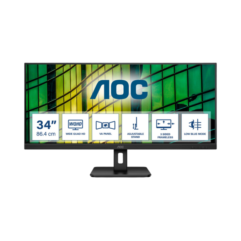 aoc u34e2m 34″ 3k ultrawide gaming monitor, 100hz, 4ms, dp/hdmi, new