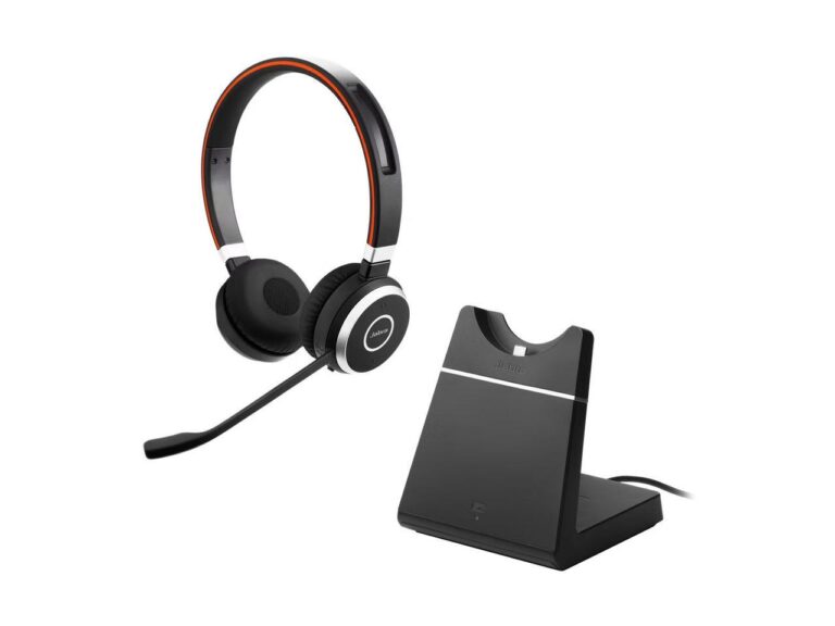 jabra evolve 65 te link 390a ms stereo on ear headphones, bluetooth 5.2, 1.2m cable, professional office & microsoft teams