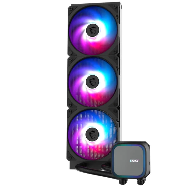 msi mag coreliquid a13 360, 360mm aio liquid cpu cooler, 3x120mm argb pwm fans