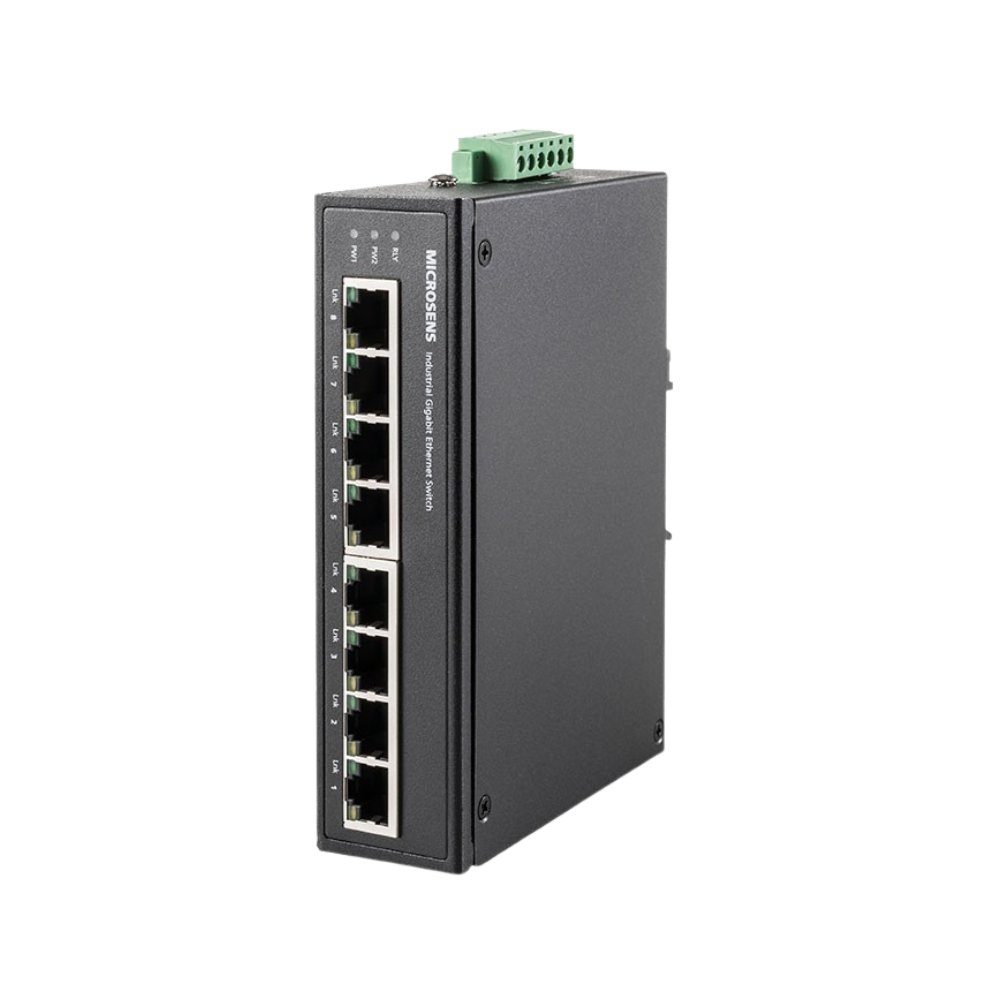 microsens ms657208x industrial ethernet switch, 8x gigabit lan, 2x sfp, ip30