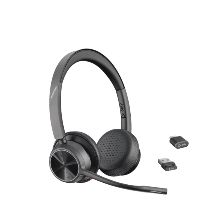 poly voyager 4320 wireless 76u49aa kufje profesionale, bluetooth, noise cancelling, 12h battery