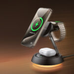 mcdodo 3 in 1 magnetic wireless charging stand with night light black
