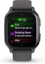 garmin venu sq 2 gps smartwatch, all day health monitoring, long lasting battery life, amoled display, slate and shadow gray