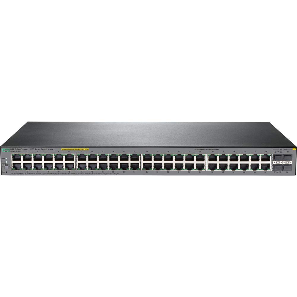 switch hpe 1920 jl386a, 48 porte gigabit ethernet, 4 porte sfp, 2 layer managed