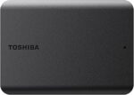 toshiba canvio basics 2tb portable storage, plug and play, drag and drop use, 2 year limited warranty