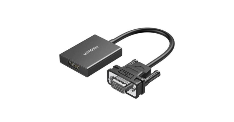 ugreen vga to hdmi adapter with audio, 1080p full hd, 3.5mm audio output, plug & play