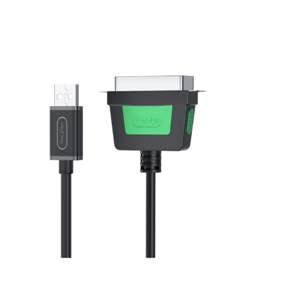 veggieg usb db25 parallel cable, usb a to db25 adapter, 1.5–2m, windows/macos/linux