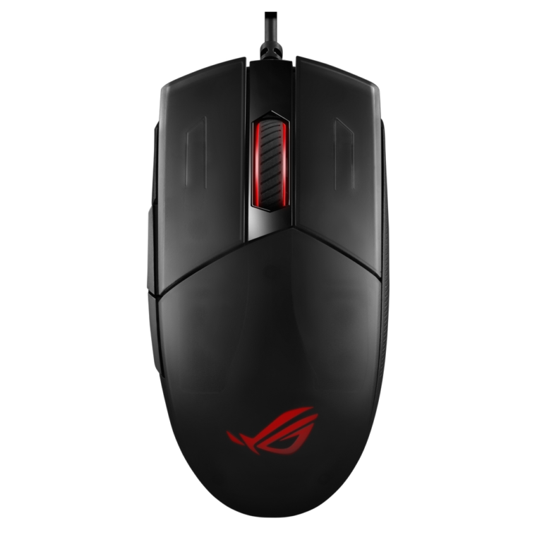 asus rog strix ii gaming mouse, republic of gamers, high precision optical, wired usb, aura sync rgb, programmable buttons