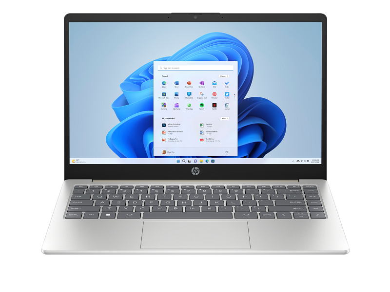 hp 14 em0002 14" hd buisness laptop, athlon silver 7120u, 4gb ram, 128gb ssd nvme, amd radeon graphics, win11, new