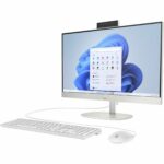 hp 24 cr0110 all in one 23.8" fhd touchscreen, athlon ™м silver 7120u, 256gb ssd, 8gb ram, win11, shell white keyboard mouse