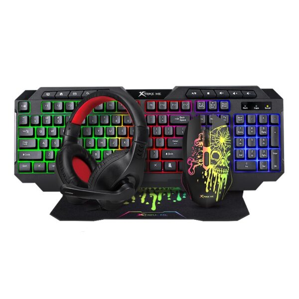 set gaming xtrike cmx 415, rgb mouse/tastier + mousepad + headset