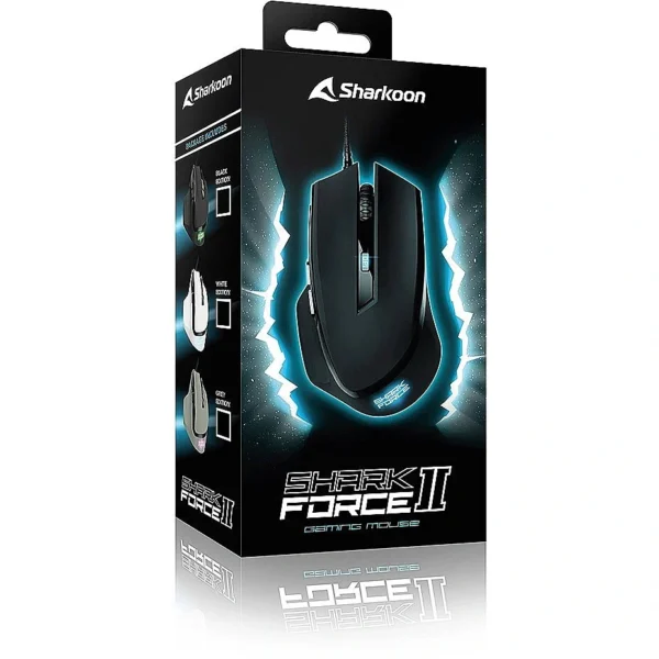 sharkoon shark force ii wired gaming mouse, 4,200 dpi, 6 programmable buttons, ergonomic design, led illumination, new