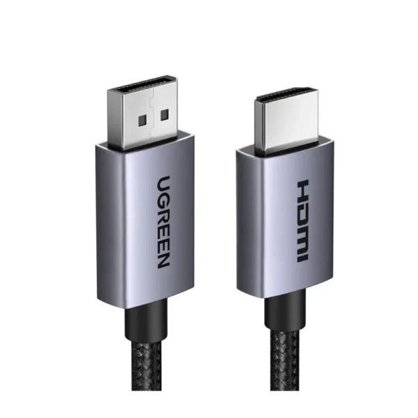 ugreen displayport to hdmi 4k cable, 4k uhd 60hz, dp 1.2 to hdmi 2.0, hdr, audio & video, braided cable