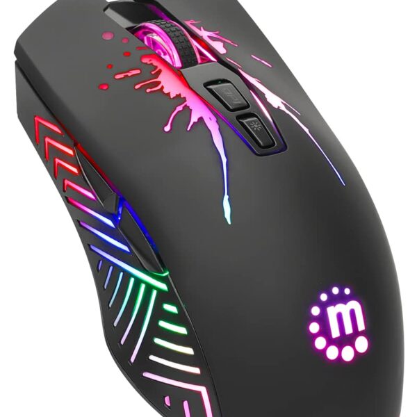 manhattan rgb led wired gaming mouse, 7200 dpi, 7 buttons, ergonomic design, new