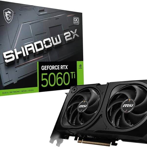 MSI GeForce RTX 5060 Ti Shadow 2X OC graphics card for gaming and high performance.