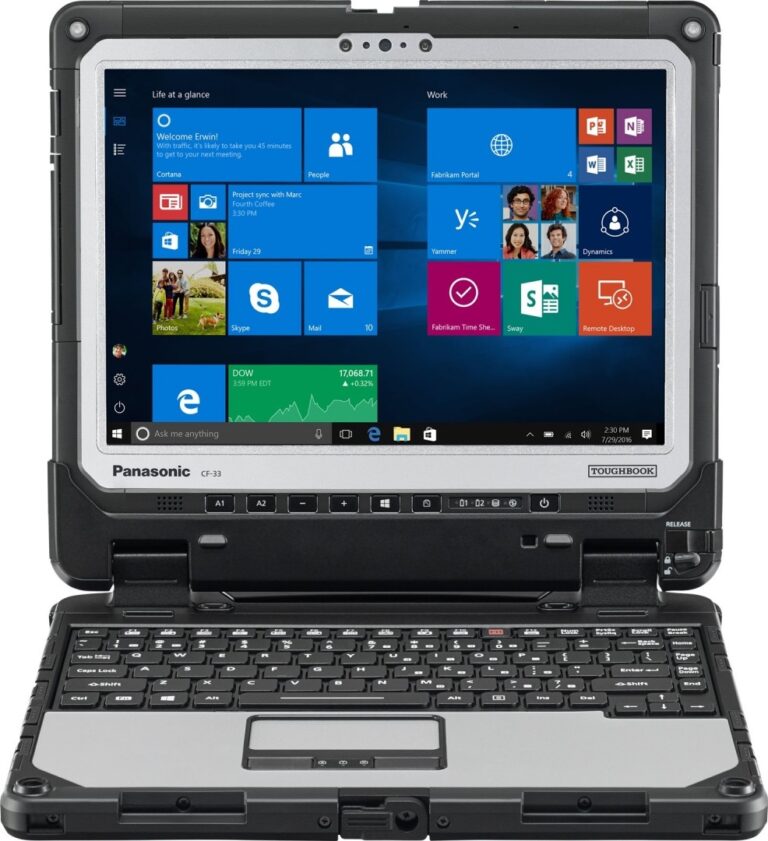 panasonic toughbook cf 33 2n1 rugged laptop, 12.5” fhd touchscreen, intel i5 gen7, 8gb ddr4, 256gb ssd, intel hd graphics 620