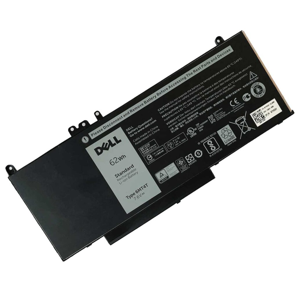 dell 6mt4t battery, 62wh, 7.6v, li‑ion 4 cell, për dell latitude e3150/e3160/e5250/e5450/e5550/e5570, origjinal