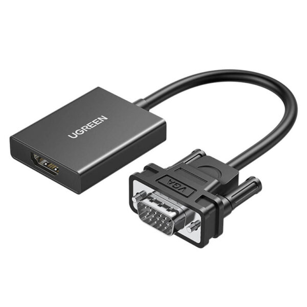 ugreen 50945 vga/hdmi adapter, fhd 60hz, aux 3.5mm audio, usb c power