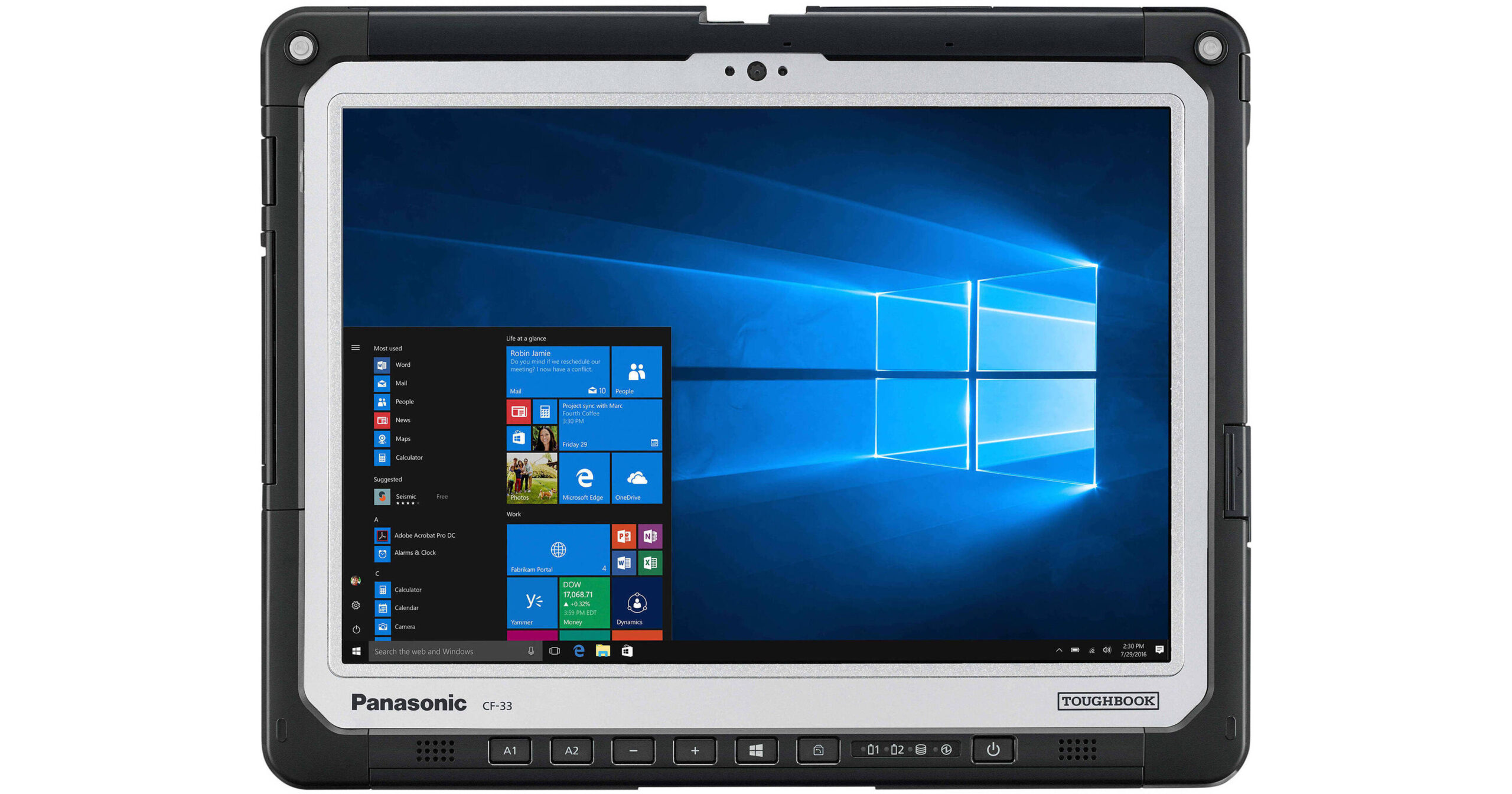 panasonic toughbook cf 33 2n1 rugged laptop, 12.5” fhd touchscreen, intel i5 gen7, 8gb ddr4, 256gb ssd, intel hd graphics 620