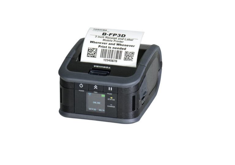 toshiba b fp3d gh30 qm r portable thermal printer, 127mm/s, usb/bluetooth/wi fi, android/ios