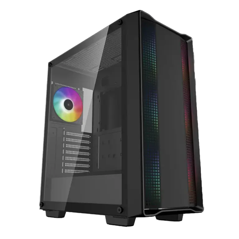 deepcool cc560 argb mid tower gaming case, tempered glass, 4x argb fans, new