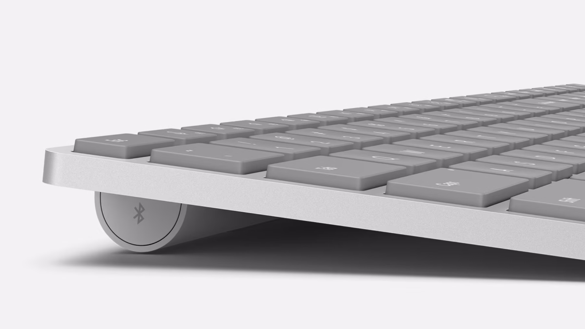 microsoft surface keyboard platinum gray, wireless & bluetooth, new