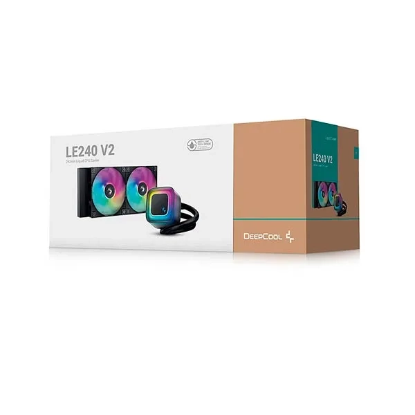 deepcool le240 v2 240mm liquid cpu cooler, dual 120mm fans, argb, intel & amd compatible, quiet cooling system, new