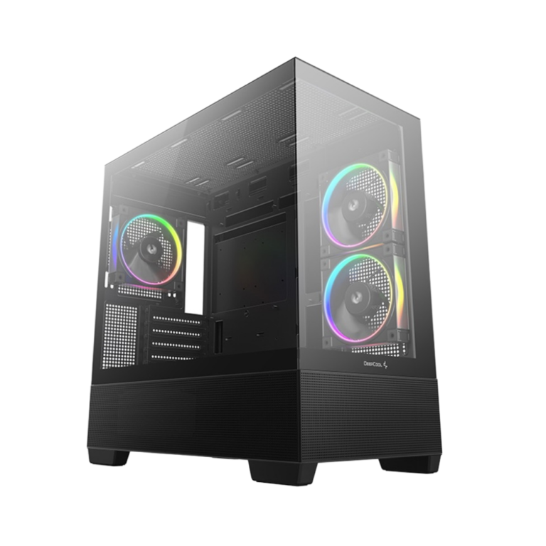 deepcool cc360 argb mid tower gaming case, tempered glass, 3x argb fans, new (kopje)
