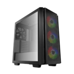 deepcool cc560 argb mid tower gaming case, tempered glass, 4x argb fans, new