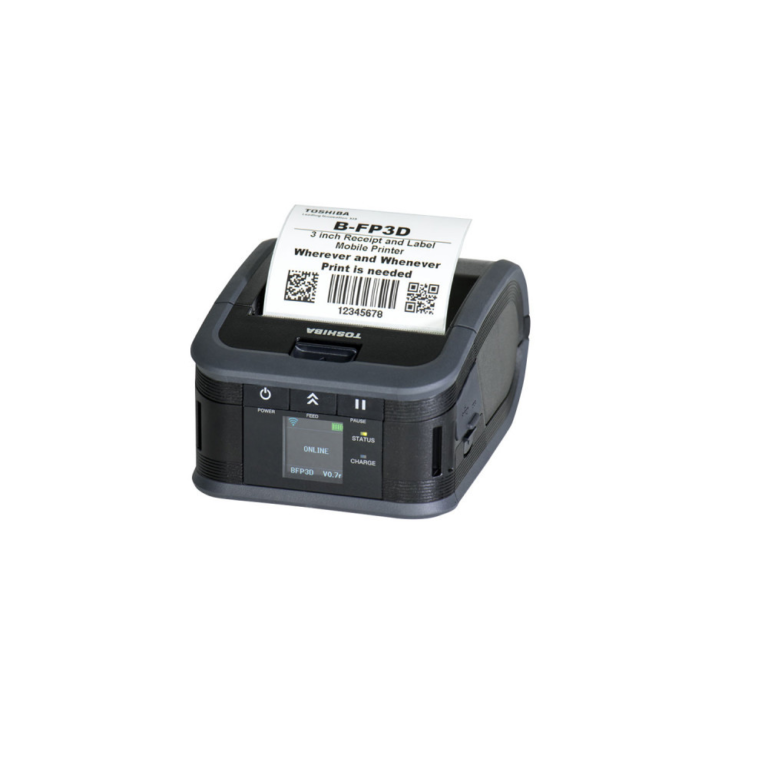 toshiba b fp3d gh30 qm r portable thermal printer, 127mm/s, usb/bluetooth/wi fi, android/ios