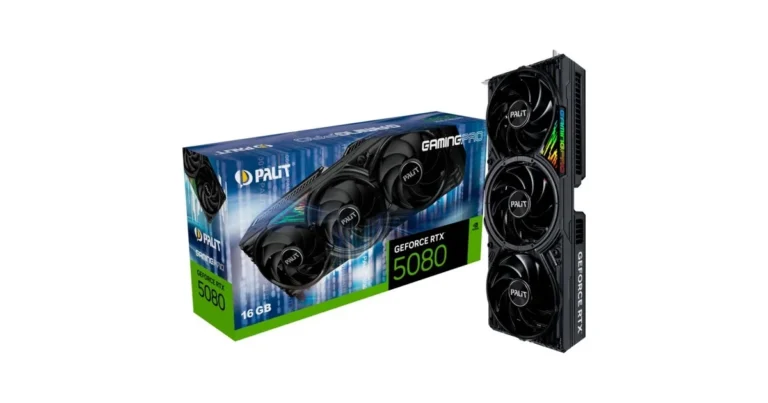 karte grafike palit gamingpro nvidia geforce rtx 5080 gpu, 16gb gddr7, pcie 5.0, triple fan, dlss 4, new