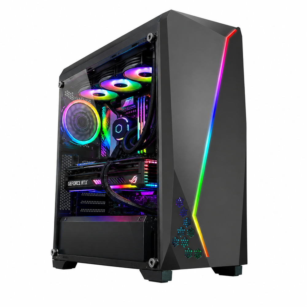 custom gaming pc, intel i5 gen12, 16gb ddr4, 512gb ssd nvme + 1tb ssd, radeon rx 6700/12gb