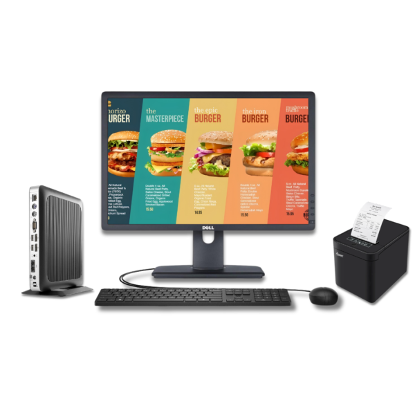 set i kompletuar biznesi, hp thin client t630 + dell 22” fhd monitor + ocom ocpp 812 printer termik