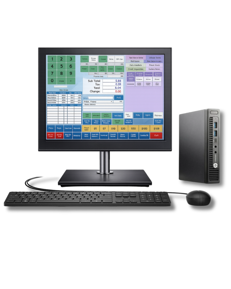 set biznesi pos, hp elitedesk 800 g2 + primelco 15” touchscreen