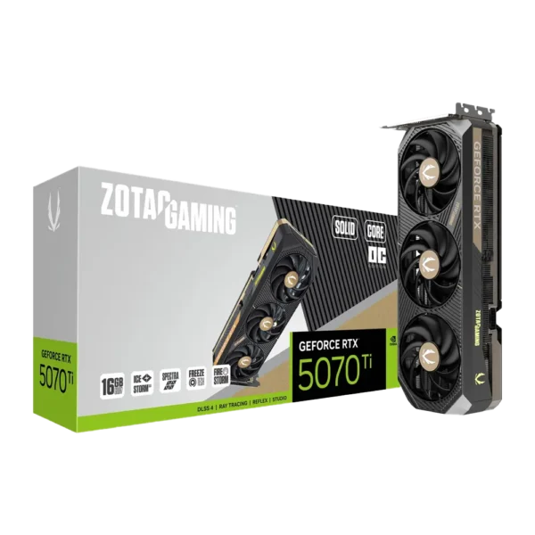 zotac gaming geforce rtx 5070ti/16gb graphics card, icestorm triple fan, new