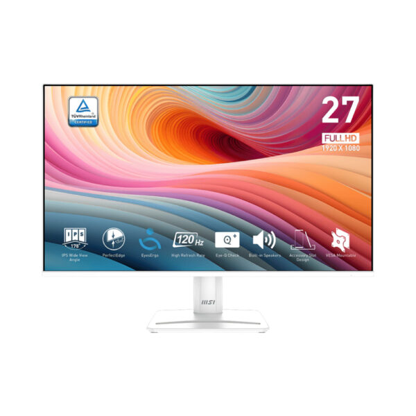 msi pro mp275w e2 27" fhd monitor profesional, 120hz, hdmi/dp/vga, new