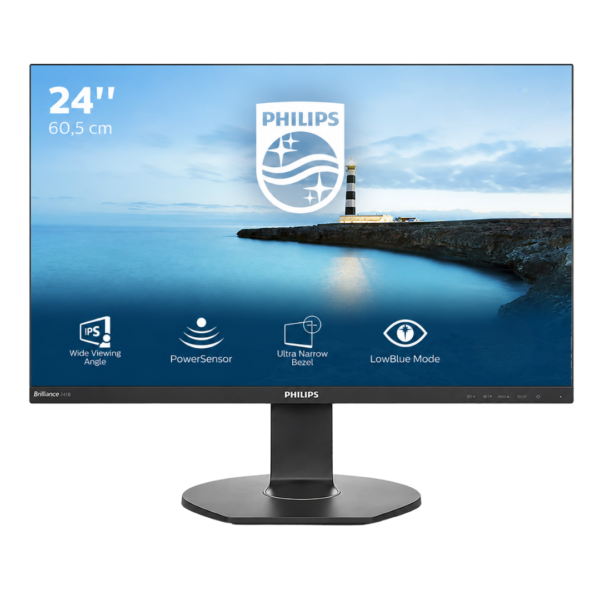 philips brilliance 241b7q 24" fhd ips monitor, hdmi/ dp/ vga